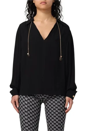 Elisabetta Franchi Dames, Blouses & Shirts, Zwart, Maat: S Viscose