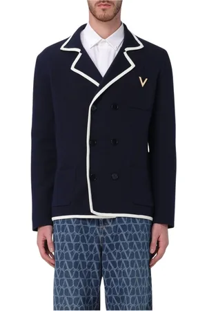VALENTINO Heren, Jassen, Blauw, Maat: XL Katoen