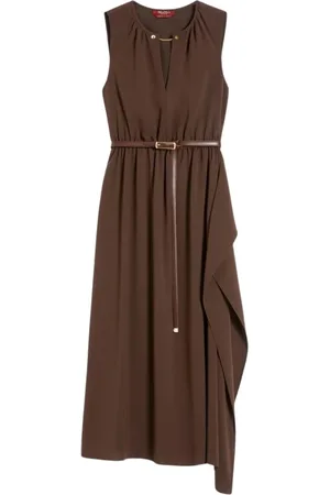 Max Mara Dames, Jurken, Bruin, Maat: S Leer