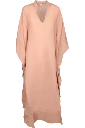 120% Lino Dames, Jurken, Roze, Maat: S Linnen