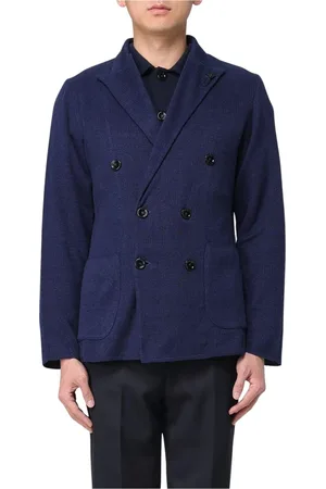 LARDINI Heren, Jassen, Blauw, Maat: M Leer