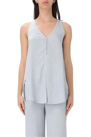 Emporio Armani Dames, Tops, Blauw, Maat: 2XS