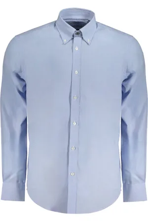 HARMONT&BLAINE Heren, Overhemden, Blauw, Maat: S Katoen