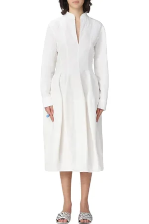 Bottega Veneta Dames, Jurken, Wit, Maat: S Linnen