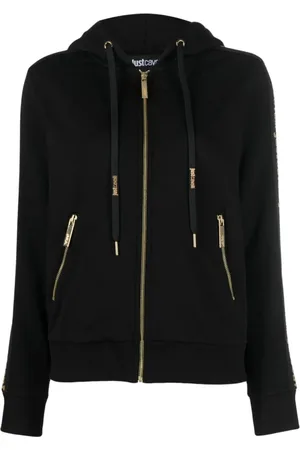 Roberto Cavalli Dames, Sweatshirts & Hoodies, Zwart, Maat: 2XS Katoen
