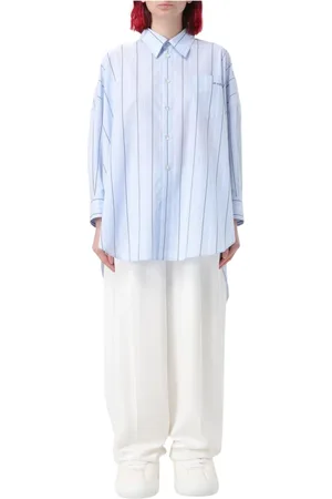 Marni Dames, Blouses & Shirts, Blauw, Maat: S Katoen