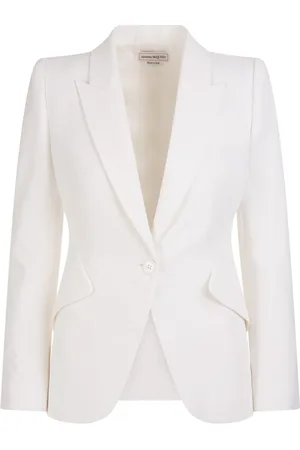 Alexander McQueen Dames, Jassen, Wit, Maat: 2XS Leer