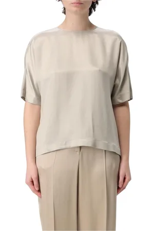 Giorgio Armani Dames, Blouses & Shirts, Grijs, Maat: 2XL Zijde