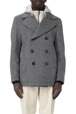 HUGO BOSS Heren, Mantels, Grijs, Maat: M Wol