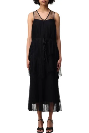Twin-Set Dames, Jurken, Zwart, Maat: XL Poliester
