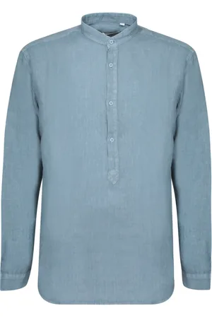 COSTUMEIN Heren, Overhemden, Blauw, Maat: S Linnen