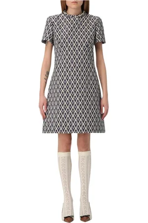 VALENTINO Dames, Jurken, Blauw, Maat: S Katoen