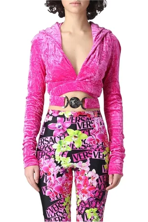 VERSACE Dames, Tops, Roze, Maat: XS Velours