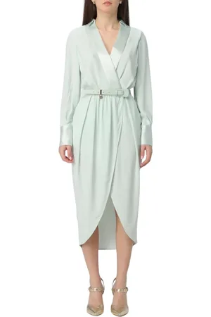 Elisabetta Franchi Dames, Jurken, Blauw, Maat: 4XL Zijde