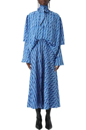 Balenciaga Dames, Jurken, Blauw, Maat: 3XS Zijde