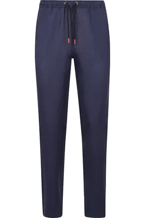 Kiton Heren, Broeken, Blauw, Maat: XL Linnen