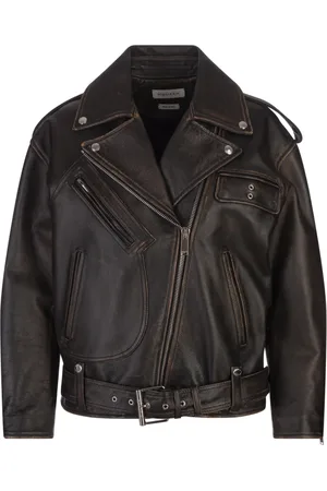 Alexander McQueen Dames, Jassen, Bruin, Maat: XS Leer