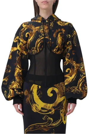 VERSACE Dames, Sweatshirts & Hoodies, Zwart, Maat: S Katoen
