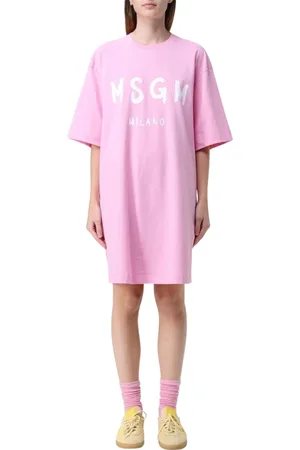 Msgm Dames, Jurken, Roze, Maat: S Katoen