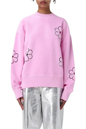 Msgm Dames, Sweatshirts & Hoodies, Roze, Maat: M Katoen