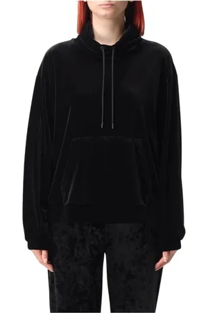 Emporio Armani Dames, Sweatshirts & Hoodies, Zwart, Maat: XS Velours