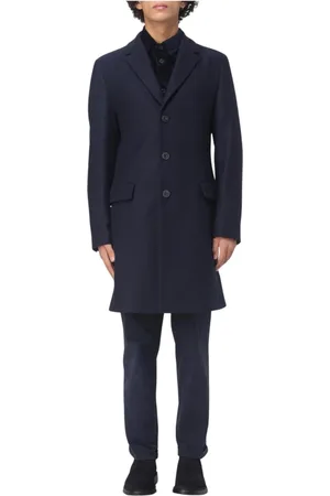 HUGO BOSS Heren, Mantels, Blauw, Maat: S Wol