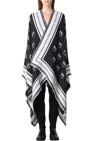 Pinko Dames, Jassen, Zwart, Maat: ONE Size Wol