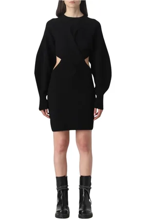 Alexander McQueen Dames, Jurken, Zwart, Maat: S Wol