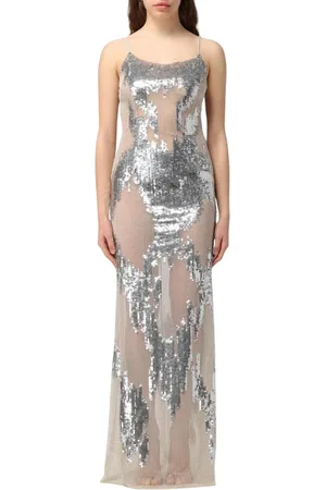 Elisabetta Franchi Dames, Jurken, Grijs, Maat: L