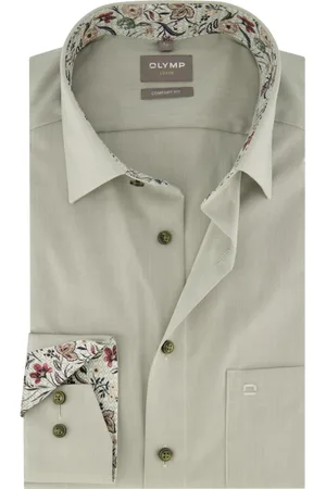 Olymp Heren, Overhemden, Groen, Maat: 2XL
