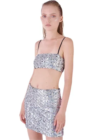 Silvian Heach Dames, Tops, Grijs, Maat: 2XS Poliester