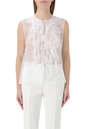 Alberta Ferretti Dames, Tops, Wit, Maat: S Zijde