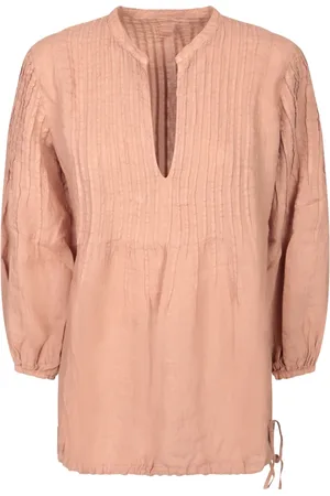 120% Lino Dames, Blouses & Shirts, Roze, Maat: XL Linnen
