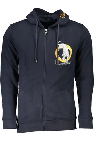 Roberto Cavalli Heren, Sweatshirts & Hoodies, Blauw, Maat: 3XL Katoen