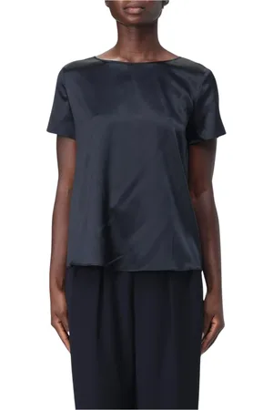Emporio Armani Dames, Blouses & Shirts, Zwart, Maat: XL Zijde
