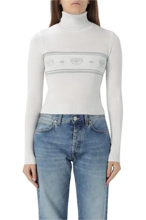 Chiara Ferragni Dames, Truien, Wit, Maat: L Wol