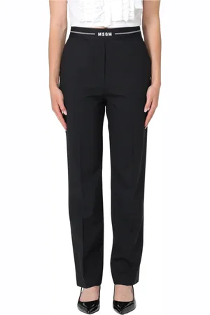 Msgm Dames, Broeken, Zwart, Maat: L