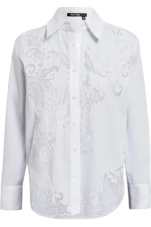 Marc Aurel Dames, Blouses & Shirts, Wit, Maat: S Katoen