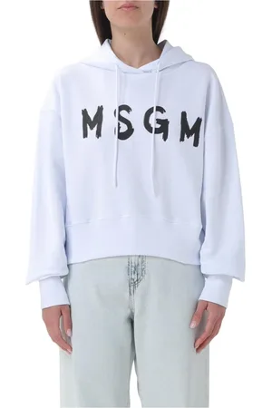 Msgm Dames, Sweatshirts & Hoodies, Wit, Maat: XS Katoen
