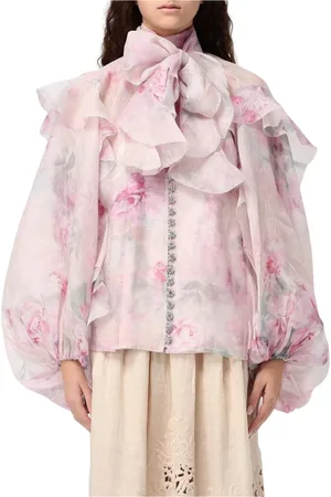 ZIMMERMANN Dames, Blouses & Shirts, Roze, Maat: S Zijde