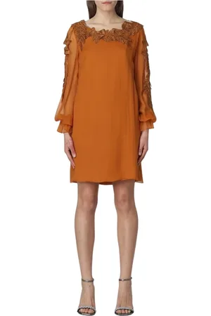 Alberta Ferretti Dames, Jurken, Oranje, Maat: L Chiffon
