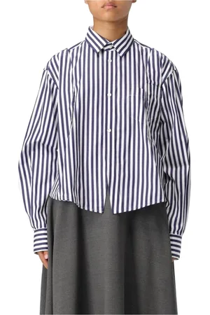 SACAI Dames, Blouses & Shirts, Blauw, Maat: L Katoen