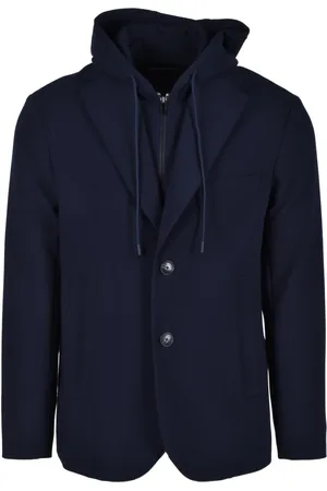 Emporio Armani Heren, Jassen, Blauw, Maat: 4XL Poliester