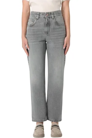 Brunello Cucinelli Dames, Jeans, Grijs, Maat: XS Katoen
