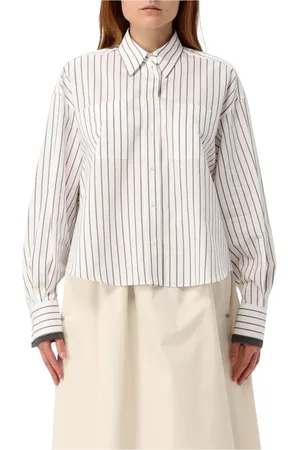 Brunello Cucinelli Dames, Blouses & Shirts, Wit, Maat: M Katoen
