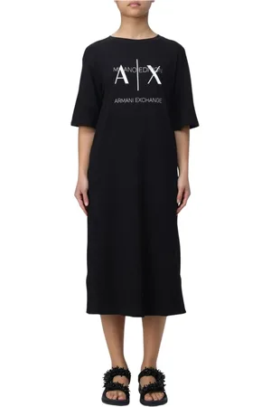 Armani Exchange Dames, Jurken, Zwart, Maat: XS Katoen