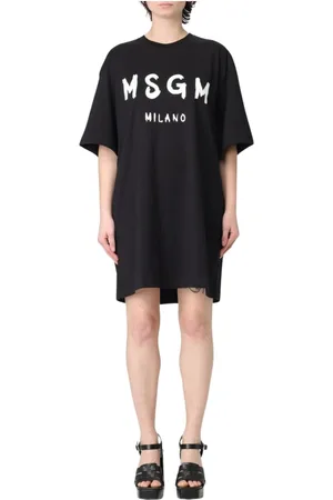Msgm Dames, Jurken, Zwart, Maat: S Katoen