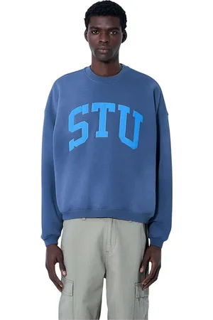 STUSSY Heren, Sweatshirts & Hoodies, Blauw, Maat: 2XL Katoen