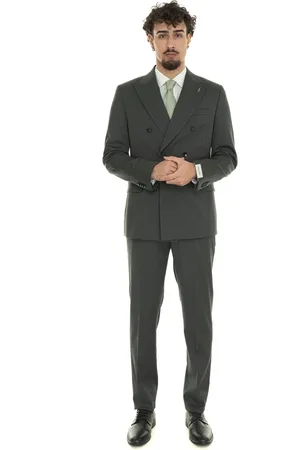 PAOLONI Heren, Pakken, Groen, Maat: 2XL Wol