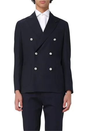 LARDINI Heren, Jassen, Blauw, Maat: 2XL Wol